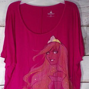 Vintage Disney Parks Pink Little Mermaid Ariel Graphic Shirt Size 1x